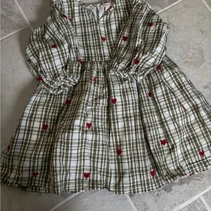 Pink chicken heart embroidered dress